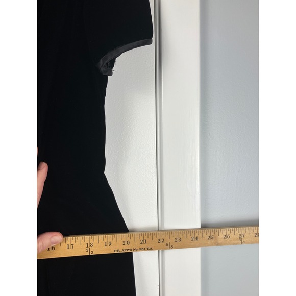 Women's 90s Black Velvet Evening Party Dress Sheath Plus sz 14 - Picture 8 of 8